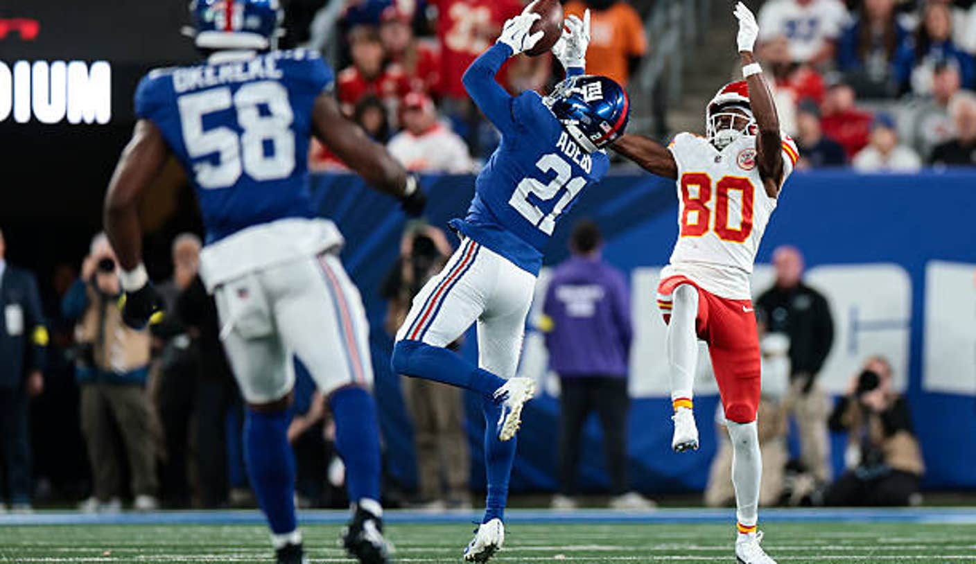 east rutherford new jersey paulson adebo of the new york giants attempts to catch a pass AGmuNe