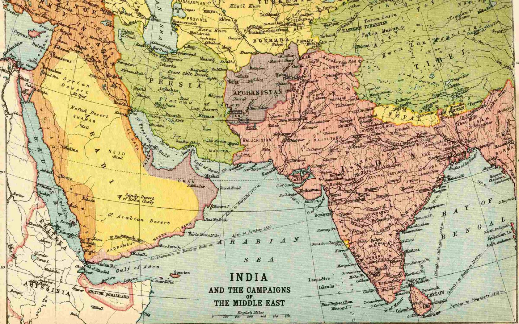 British India and Middle East map 1920 vnXvsR