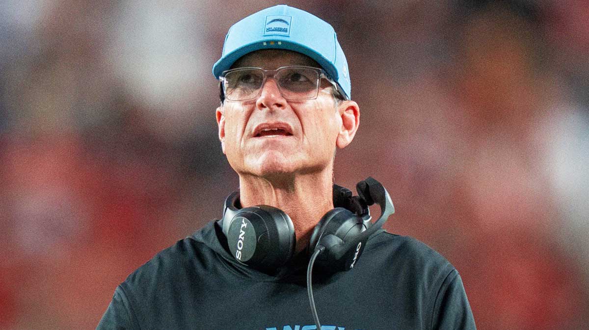 Chargers head coach Jim Harbaugh