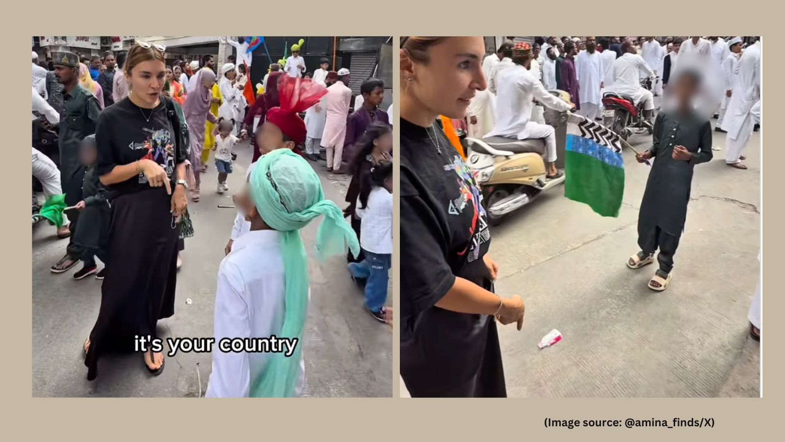 Russian woman Indian children litter LFseXq