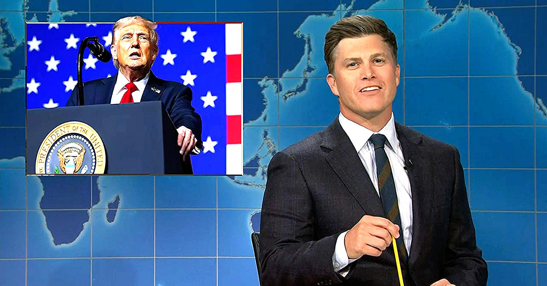 Weekend Update Lampoons Trump Rant On Stairs With Bonkers Jennifer Coolidge Mash tYi17Y